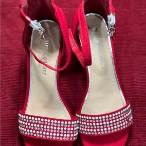 Red Juicy Couture Embellished Women's Ankle-Strap Heels